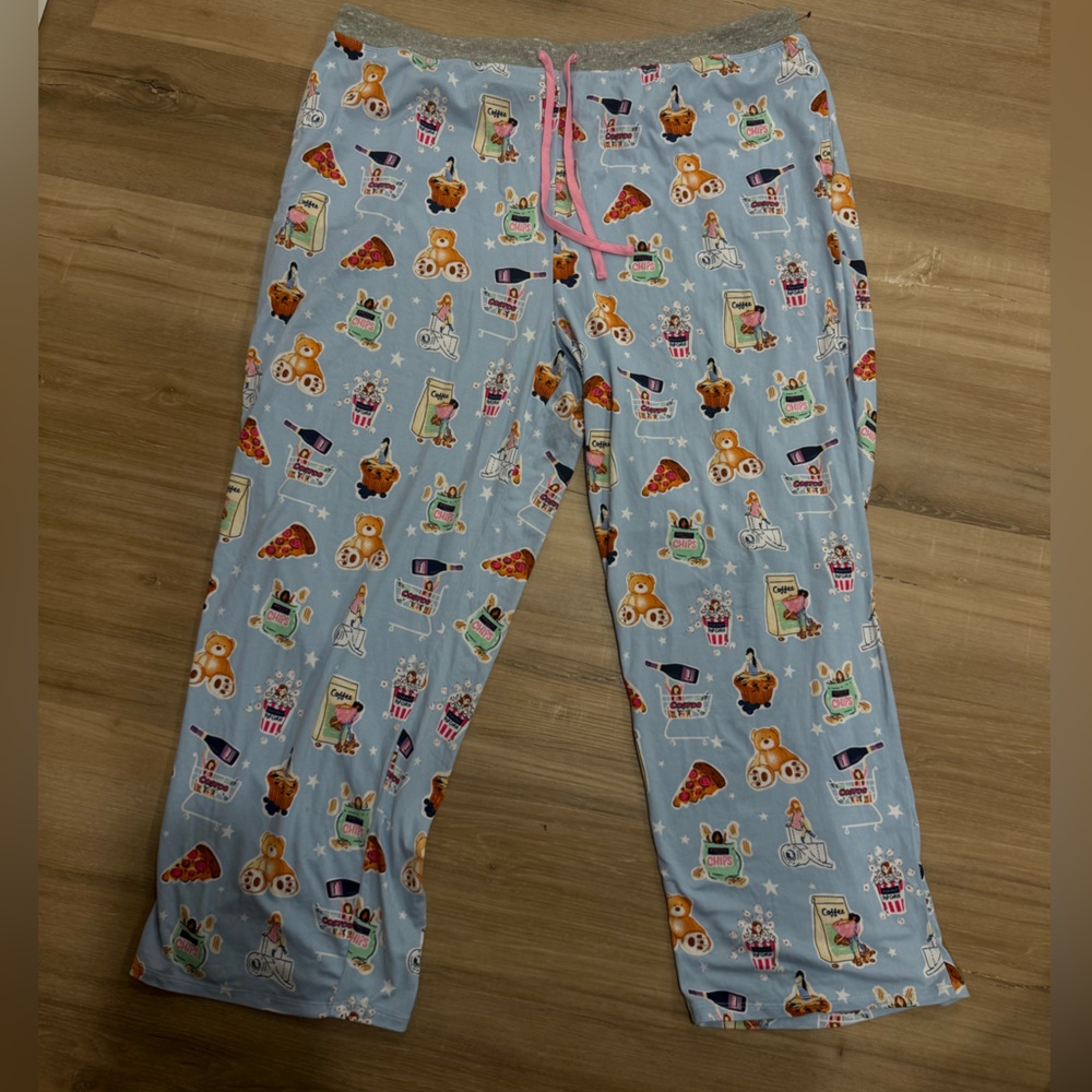 Jane and Bleecker Blue Pajama Pants with Costco Print XXL